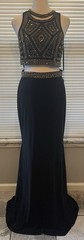 Prom Dress Faviana Glamour Black Two-piece Size 6 NWT