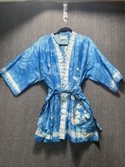 Bette of Jamaica Original – Beach Tie Dye Blue White Womens Tunic Dress Robe XL