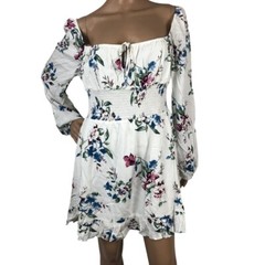 NWT Urban Outfitters Floral Print Mini Dress Long Sleeve A-Line Skater Dress L