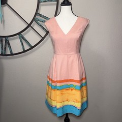 Anthropologie Tracy Reese Dress 0 NWT $178 Sleeveless Fit & Flare Malibu Paint