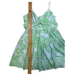 Trixxi Tropical Floral Mini Dress Green White Tie Back Sundress Women&rsquo;s Medium
