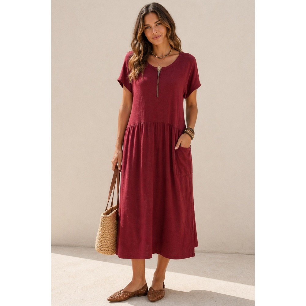 Boho Chic Soft Rustic Comfy Soft Surroundings XL Weekend Shift Dress Pull On