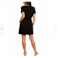 MATTY M WOMEN&rsquo;S FRONT BUTTON WITH TIE BELT DRESS(BLACK XXL)NWT
