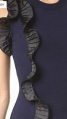 Opening Ceremony Ruffle Tank Navy Blue Black Dress Size M