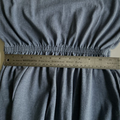 VTG Boho Spiegel Powder Blue Knit Elastic Waist Pockets Flare Cottagecore RetroS