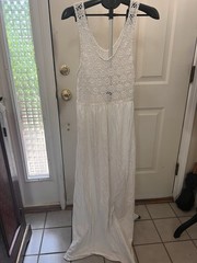 Aerie white maxi dress White Crochet Dress NWT Sz 1x / Wedding, Honeymoon