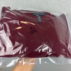 Eileen Fisher Burgundy Boat Neck Elbow Sleeve Shift Dress Small