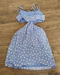 Le Lis Womens Ditsy Floral Strappy Side Cutout Tie Back Mini Dress Size Small