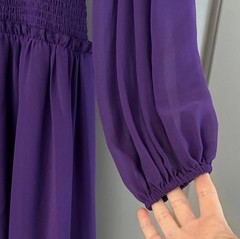 Reiss Florere by Reiss Shirred Chiffon Maxi Dress Purple US size 4 / UK 8 NWOT