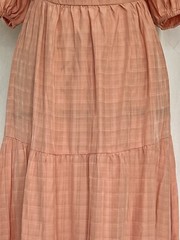 NSR NEW Women&rsquo;s Light Coral Tiered Peasant Off Shoulder Dress Smocked Size S
