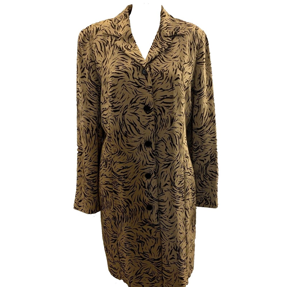DUE per DUE. Size 10. Silk Coat or Dress. Lined. Pockets. Long Sleeve. DD.