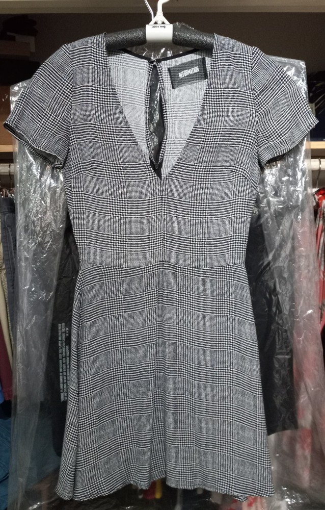 ** REFORMATION Durham Gingham Mini Summer Dress, Size 0. 53% viscose 47% rayon