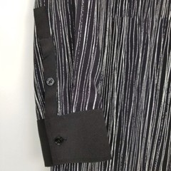Vince Silk Wavy Stripe Shirt Dress Tunic S New Oversized Striped Black