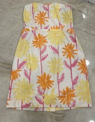 LILLY PULITZER Floral Glow In The Dark Cotton Strapless Lined Sundress Size 8