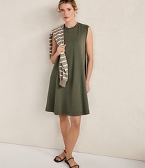 Haven Well Within Organic Cotton Interlock Trapeze Dress Willow Green Womens M