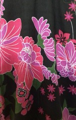 100% Cotton Tropical Pink Hibiscus Maxi Dress 14 Beaded Halterneck Boho Holiday