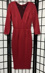 Deadly Dames Micheline Pitt Sz Small Stretch Sateen Knit Bodycon Wiggle Dress