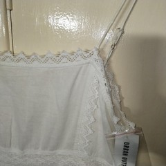 Urban Outfitters Dress Size L White Lana Mini Broderie Anglaise Tiered Lace Trim