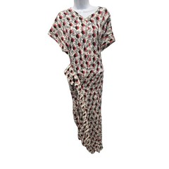 Marni Italy Graphic Print Kaftan Wrap Dress Red White Black IT 40 Silk