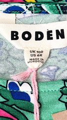 NWT Boden Amelie Dress Size 6 Green Paisley Print Stretch Jersey Midi Pockets