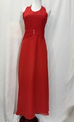 Light In The Box Sz S Red Halter Prom Evening Bridesmaid A-Line Maxi Dress EUC