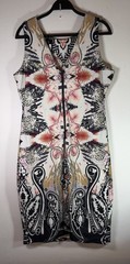 Next Geometric Patterned Bodycon Midi Dress UK 20 Multi Colour Sleeveless BNWT