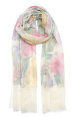 Ralph Lauren Spring pastel col floral wrap scarf shawl viscose/linen MSRP $78.00