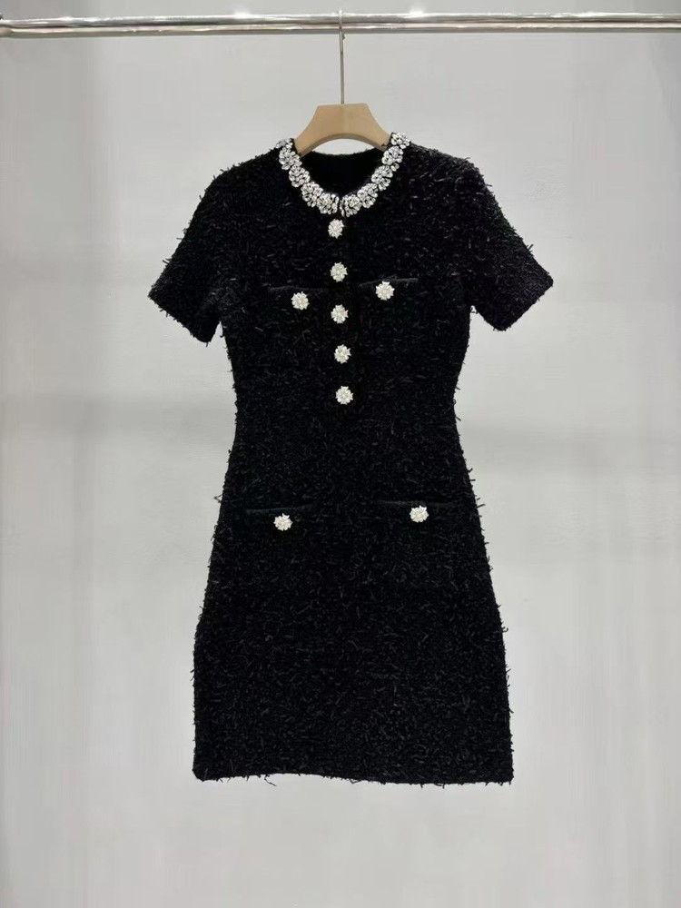 Self-Portrait Diamond-decorated woolen knitted Dresses Women