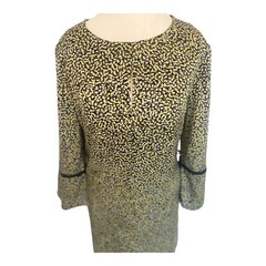 Jigsaw Designer Ditsy Floral Yellow Black Mix Summer Vintage Dress UK 8 EU 36 S