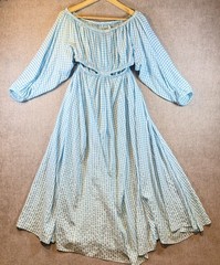 Scanlan Theodore Blue Gingham Dress Sz 6 (fits 8) Cutout Reversible Maxi RRP$900