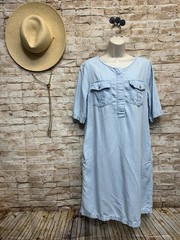 Chico’s Chambray Short Sleeve Shirt Dress Size 0.5 = XS = 6
