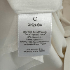 Dolan Tencel Linen Button Front Midi Dress Short Sleeve Ivory Wonen Size Large