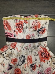 WHITE HOUSE BLACK MARKET Strapless Floral Fit & Flare Dress with Pockets