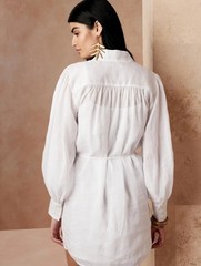 BANANA REPUBLIC Women&rsquo;s White Ramie Popover Shirt Dress W/ Camisole slip XL