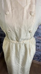 Vintage Dress Women&rsquo;s 12 Pale Yellow Faux Button Sheath Short Sleeve