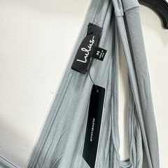 Lulus Surplice Stretch Jersey Knit Maxi Dress Side Slit Dusty Mint Medium NWT