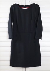 SPANX $168 Solid Black Ponte Stretch Classic Sheath Dress Size Medium