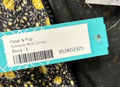 NEW Petal And Pup Simone Black Floral Puff Sleeve Boho Tiered Midi Dress Size S