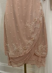 VTG Y2k 90s Scala Silk Beaded Slip Dress Mermaid Ruffle Gown Fairy Pink- L $798