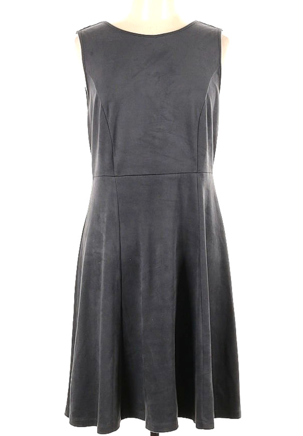 Philosophy Gray Faux Suede/Microsuede Dress, Size 12, A-Line Fit & Flare, Velvet