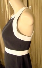Full Length 2 Color Black White Halter Low Back Social Bridesmaids Sz 8 Dress