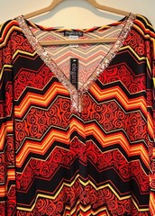 1X/2X/3X New Black Red Rose Print Sequin Kaftan Knit Beach Cover Dress Nightgown