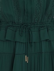 Zimmermann Rhythm Midi Dress Drawstring Bottle Green Lace Boho Style US 4 S NWOT