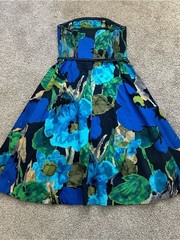 Anthropologie Vanessa Virginia Shadeflower Strapless Floral Dress Size M 8-10