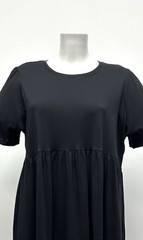 Ex M&S Ladies 100% Cotton Jersey Round Neck Stretch Dress Plus Sizes 20 22 24