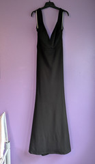 LULUS Black Solid V-Neck Sleeveless Ruched Long Maxi Dress Regular L