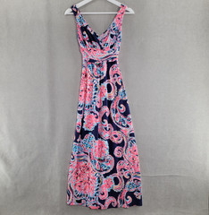 Lilly Pulitzer Womens Dress Sloane Coastal Maxi Size XXS Pink Floral Nautical