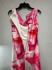 DKNY Pink Marble Print Sleeveless Midi Dress Size 2 Lightweight Fabric