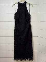 NEW NSR Norma Halter Midi Dress Black Size L