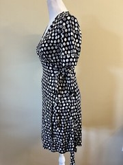 Lilly Pulitzer Silk Wrap Dress Blue White Citrus Print Nautical Travel Preppy 2